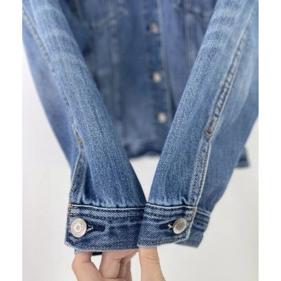American Eagle Jacket‎ Women’s Denim Blue Pockets Jean Jacket Sz Sm Normcore - Picture 5 of 12